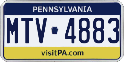 PA license plate MTV4883