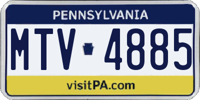 PA license plate MTV4885