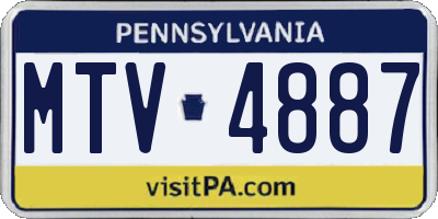 PA license plate MTV4887