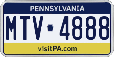 PA license plate MTV4888