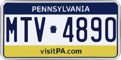 PA license plate MTV4890