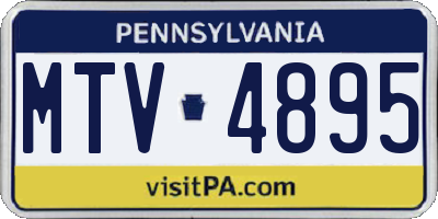 PA license plate MTV4895