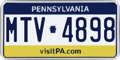 PA license plate MTV4898