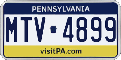 PA license plate MTV4899