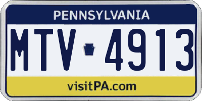 PA license plate MTV4913