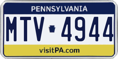 PA license plate MTV4944