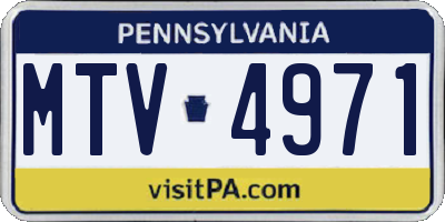 PA license plate MTV4971