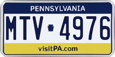PA license plate MTV4976