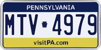 PA license plate MTV4979