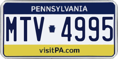 PA license plate MTV4995