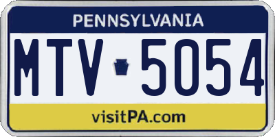 PA license plate MTV5054