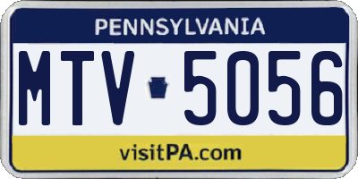 PA license plate MTV5056