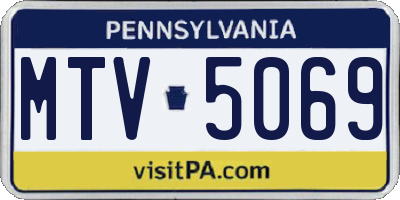PA license plate MTV5069