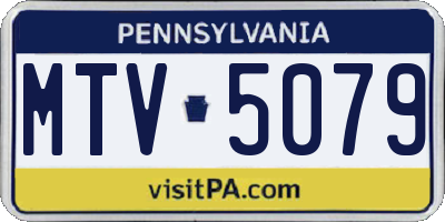 PA license plate MTV5079