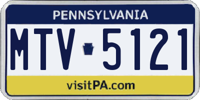 PA license plate MTV5121
