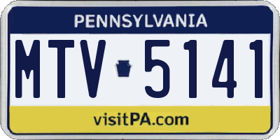 PA license plate MTV5141