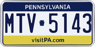 PA license plate MTV5143