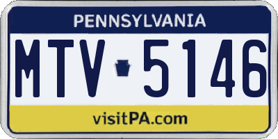 PA license plate MTV5146