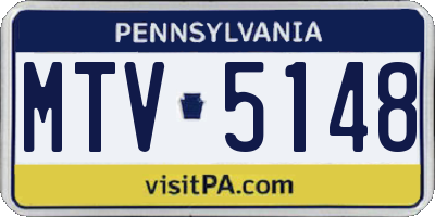 PA license plate MTV5148