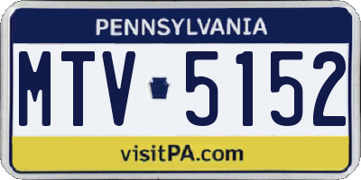 PA license plate MTV5152