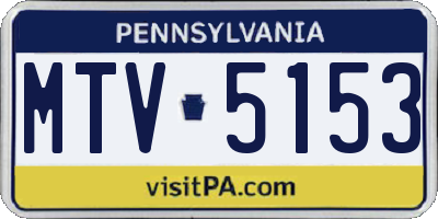 PA license plate MTV5153