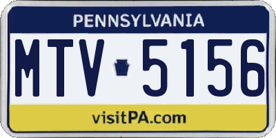 PA license plate MTV5156