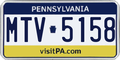 PA license plate MTV5158