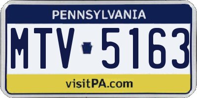 PA license plate MTV5163