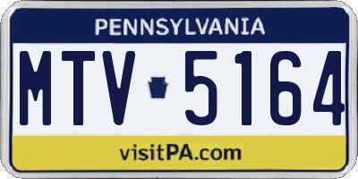 PA license plate MTV5164