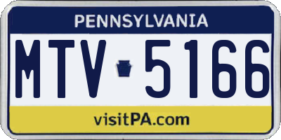 PA license plate MTV5166