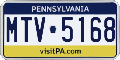 PA license plate MTV5168