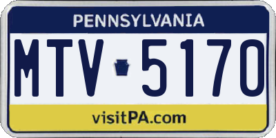 PA license plate MTV5170