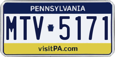 PA license plate MTV5171
