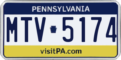 PA license plate MTV5174