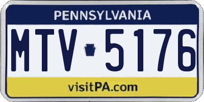 PA license plate MTV5176