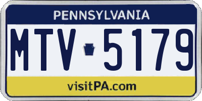 PA license plate MTV5179