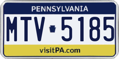 PA license plate MTV5185
