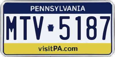 PA license plate MTV5187