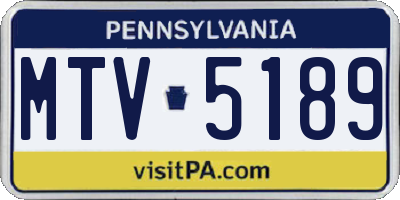PA license plate MTV5189