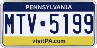 PA license plate MTV5199