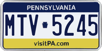 PA license plate MTV5245
