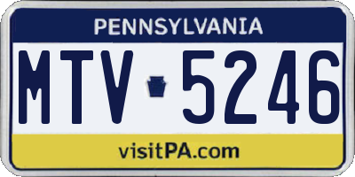 PA license plate MTV5246