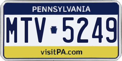 PA license plate MTV5249