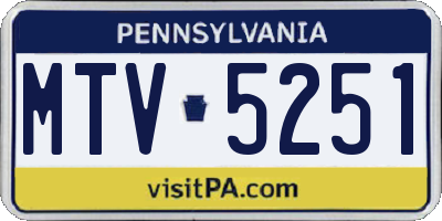 PA license plate MTV5251