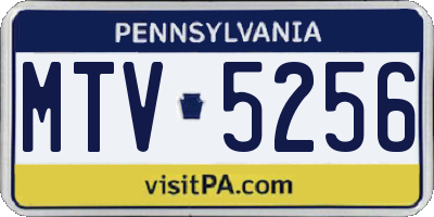 PA license plate MTV5256