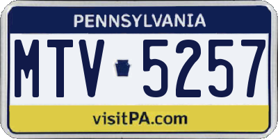 PA license plate MTV5257