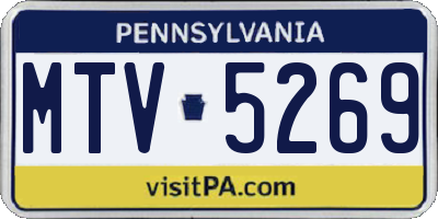 PA license plate MTV5269