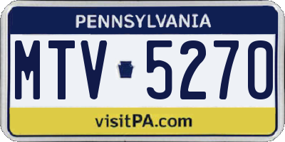 PA license plate MTV5270