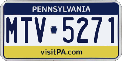 PA license plate MTV5271