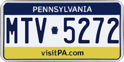 PA license plate MTV5272
